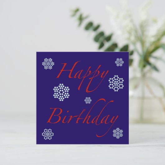 Winter Geburtstag Schneeflocken Einladung (Stehend Vorderseite)