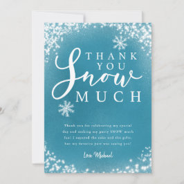 Winter Geburtstagsparty Boy Danke, dass Sie viel K Dankeskarte