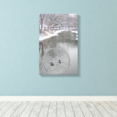 Winter Geese on the River Leinwanddruck (Insitu (Holzboden))