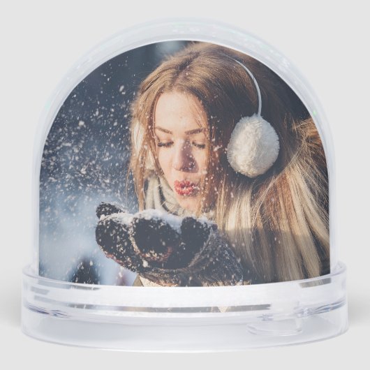 Winter Geisha Girl Custom Photo Snow Globe Schneekugeln (Rückseite)