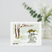 Winter Geisha Kitty Postkarte (Stehend Vorderseite)