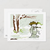Winter Geisha Kitty Postkarte (Vorne/Hinten)