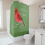 Winter-Geist-roter Kardinals-Weihnachtsvogel Duschvorhang (Beispiel)