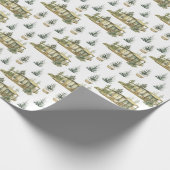 Winter gemütliche Hütte Fibel Trees Weihnachten Geschenkpapier (Ecke)
