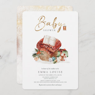 Winter gemütliche Weihnachtsdusche für den kleinen Einladung