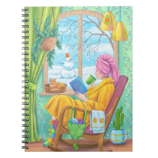 Winter gemütliche Zuhause-Illustration Notizblock (Vorderseite)