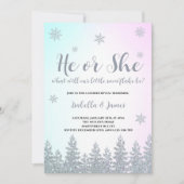 Winter Gender offenbaren Schneeflocke Er oder sie Einladung (Vorderseite)
