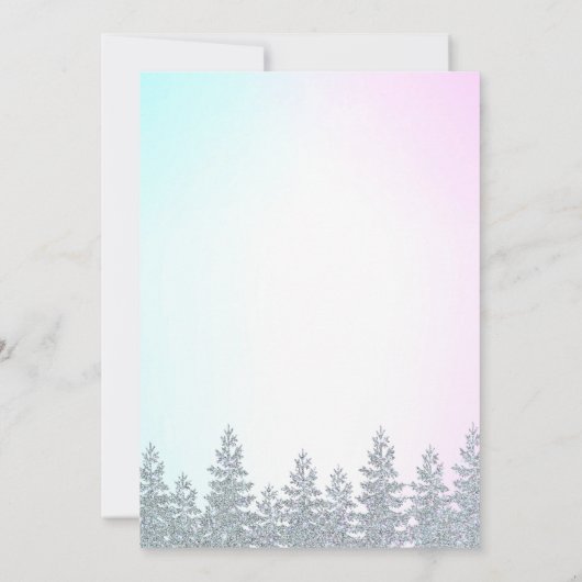 Winter Gender offenbaren Schneeflocke Er oder sie Einladung (Rückseite)