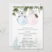 Winter Gender Reveal Baby Shower Einladung (Vorderseite)