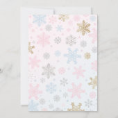 Winter Gender Reveal Baby Shower Einladung (Rückseite)