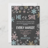 Winter Gender Reveal Baby Shower Einladung (Vorderseite)