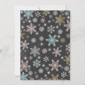 Winter Gender Reveal Baby Shower Einladung (Rückseite)