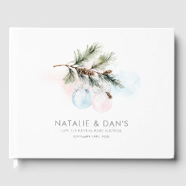Winter Gender Reveal Baby Shower Gästebuch