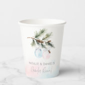 Winter Gender Reveal Baby Shower Paper Cups Pappbecher (Vorderseite)