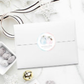 Winter Gender Reveal Baby Shower Runder Aufkleber