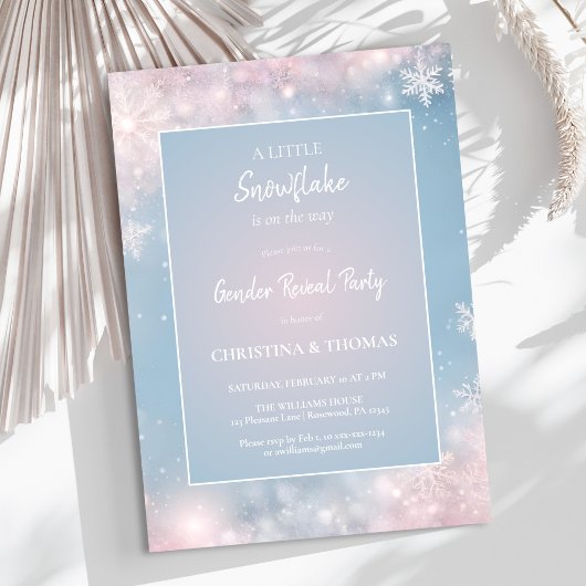 Winter Gender Reveal Einladung