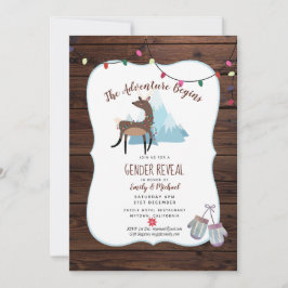 Winter Gender Reveal Einladung Adventure beginnt