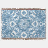 Winter Geometric Icy Blue Snowflake Pattern Decke (Vorderseite)