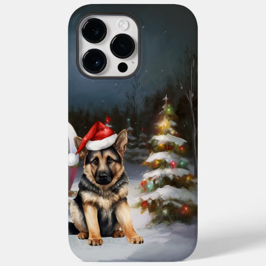Winter German Shepherd Caravan Weihnachtsabenteuer Case-Mate iPhone Hülle (Rückseite)