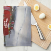 Winter German Shepherd Caravan Weihnachtsabenteuer Geschirrtuch (Viertel Falte)