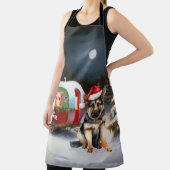 Winter German Shepherd Caravan Weihnachtsabenteuer Schürze (InSitu)