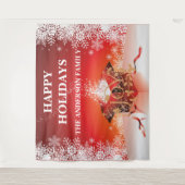 Winter Geschenkboxen überrascht Schneeflocken Rote Wandteppich (Vorderseite)