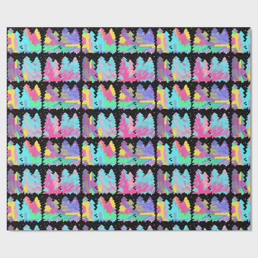 Winter-Geschenkpapier mit Bäumen Geschenkpapier (Flach)