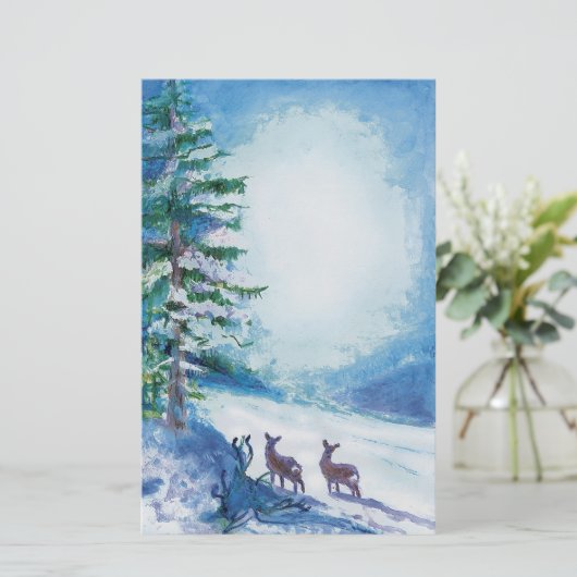 Winter - Geschirr Briefpapier (Stehend Vorderseite)