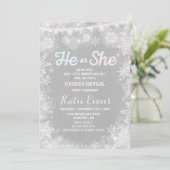 Winter-Geschlecht decken die rustikale Einladung (Stehend Vorderseite)