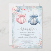 Winter Geschlecht zeigen, dass er oder sie Party Einladung (Vorderseite)