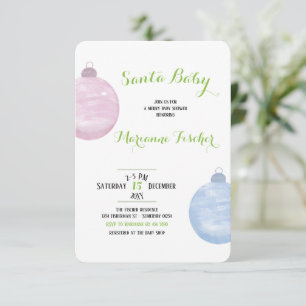 Winter geschlechtsneutrale Santa-Baby-Shower-Einla