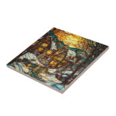 Winter gesteinigte Glaswand Fliese (Seite)