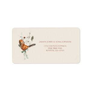 Winter getrocknete Orange Zitrus Blumenhochzeit Adressaufkleber