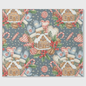 Winter-Gingerbread-Häuschen - Handschuhe Geschenkpapier (Flach)