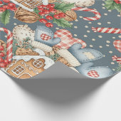 Winter-Gingerbread-Häuschen - Handschuhe Geschenkpapier (Ecke)