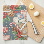 Winter-Gingerbread-Häuschen - Handschuhe Geschirrtuch (Viertel Falte)