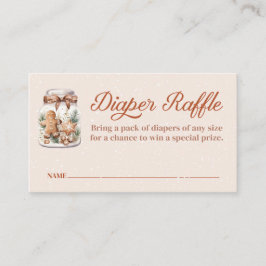 Winter Gingerbread Man Baby Shower Diaper Raffle Begleitkarte
