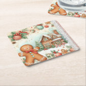 Winter Gingerbread Man House Ornaments Rechteckiger Pappuntersetzer (angewinkelt)