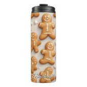 Winter-Gingerbread-Mosaik Thermosbecher (Vorderseite)
