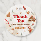 Winter Gingerbrot Haus Weihnachten 1. Geburtstag Geschenkanhänger (Vorderseite)