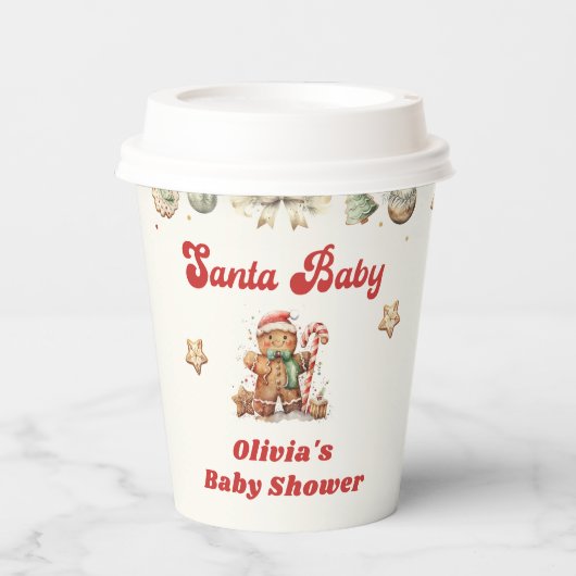 Winter Gingerbrot Weihnachtsdusche Pappbecher (Vorderseite)