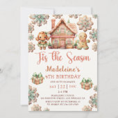 Winter Gingerbrot Weihnachtskoch Geburtstagsparty Einladung (Vorderseite)