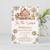 Winter Gingerbrot Weihnachtskoch Geburtstagsparty Einladung (Stehend Vorderseite)