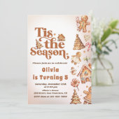 Winter Gingerbrot Weihnachtskoch Geburtstagsparty Einladung (Stehend Vorderseite)