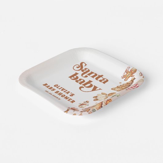 Winter Gingerbrot Weihnachtskochdusche Pappteller (Gewinkelt)