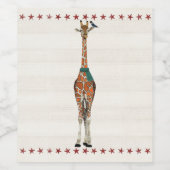 WINTER GIRAFFE & BIRD WEINETIKETT (Einzelnes Label)