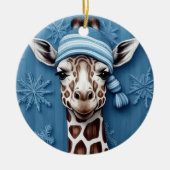 Winter Giraffe Snowflake Ornament (Vorne)