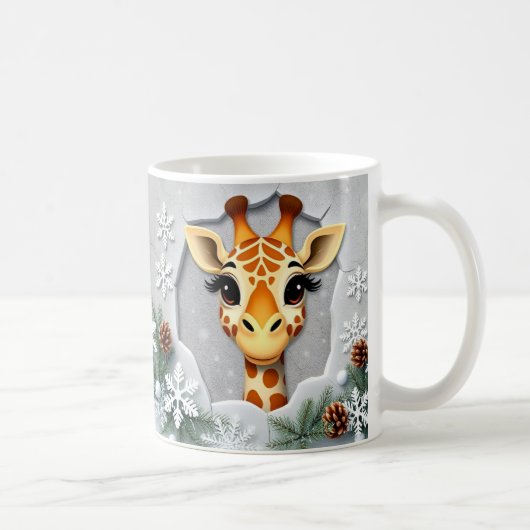 Winter Giraffe Tasse Wrap 3D-Design (Rechts)