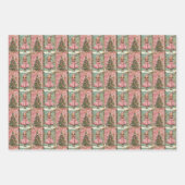 Winter Girl and Christmas Trees Wrapping Paper Geschenkpapier Set (Vorderseite 3)
