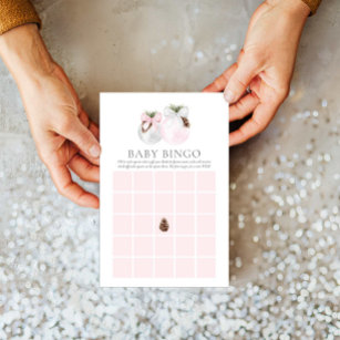 Winter Girl Baby Bingo Game Card